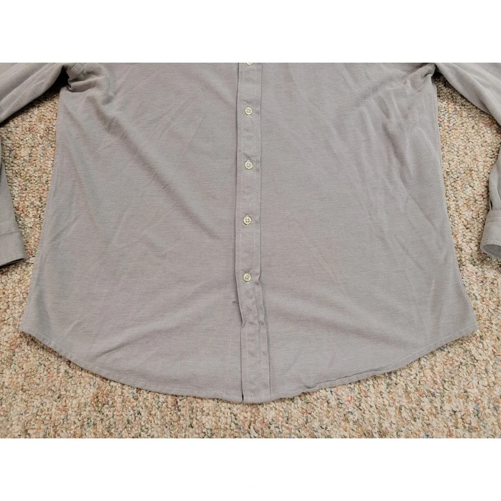 Ralph Lauren Shirt Mens XL Grey Knit Oxford Button Down Long Sleeve Flesh‎ Pony